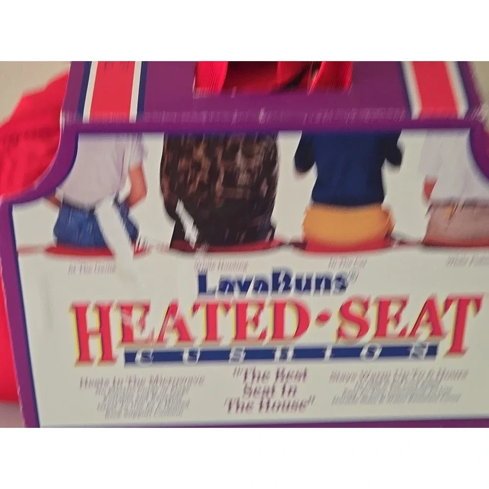 Lava Buns Heated Seat Cushion Microwavable Portable Red Hunting Stadium Bleacher